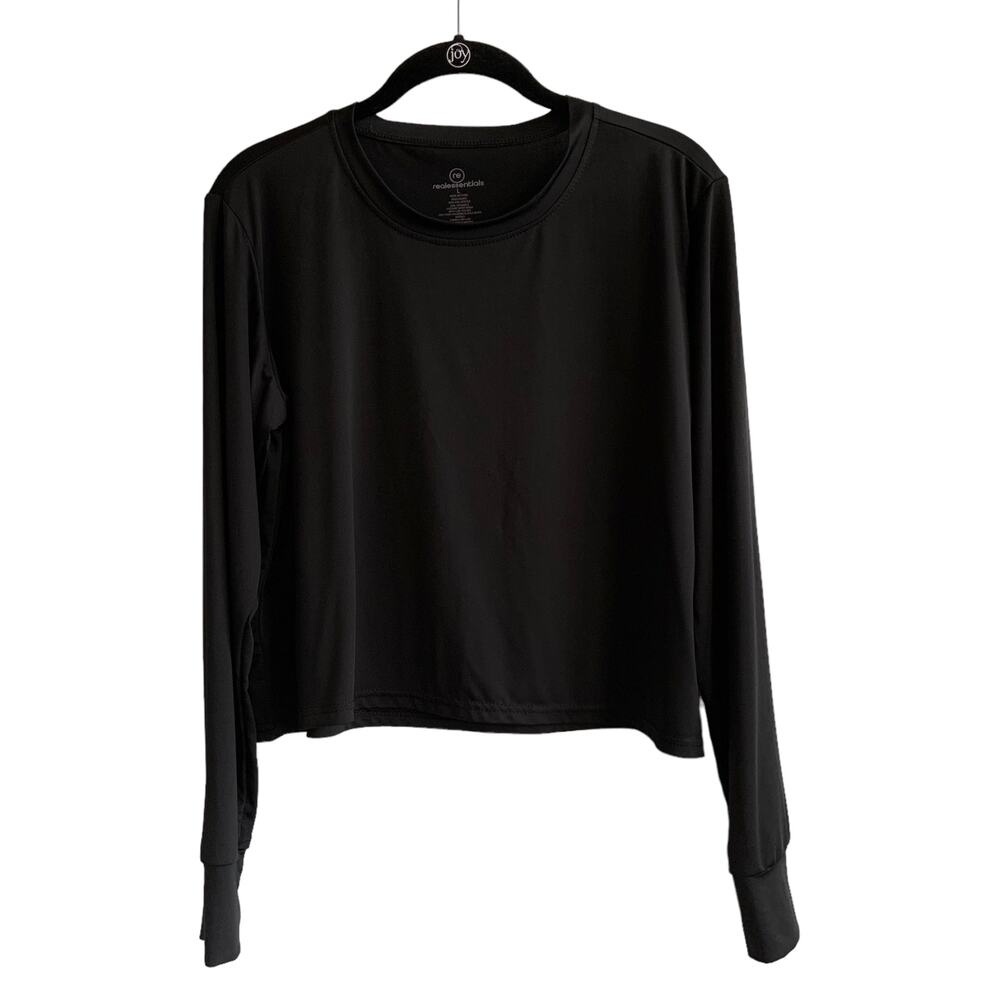 RealEssentials Large Cropped Long Sleeve Active Top